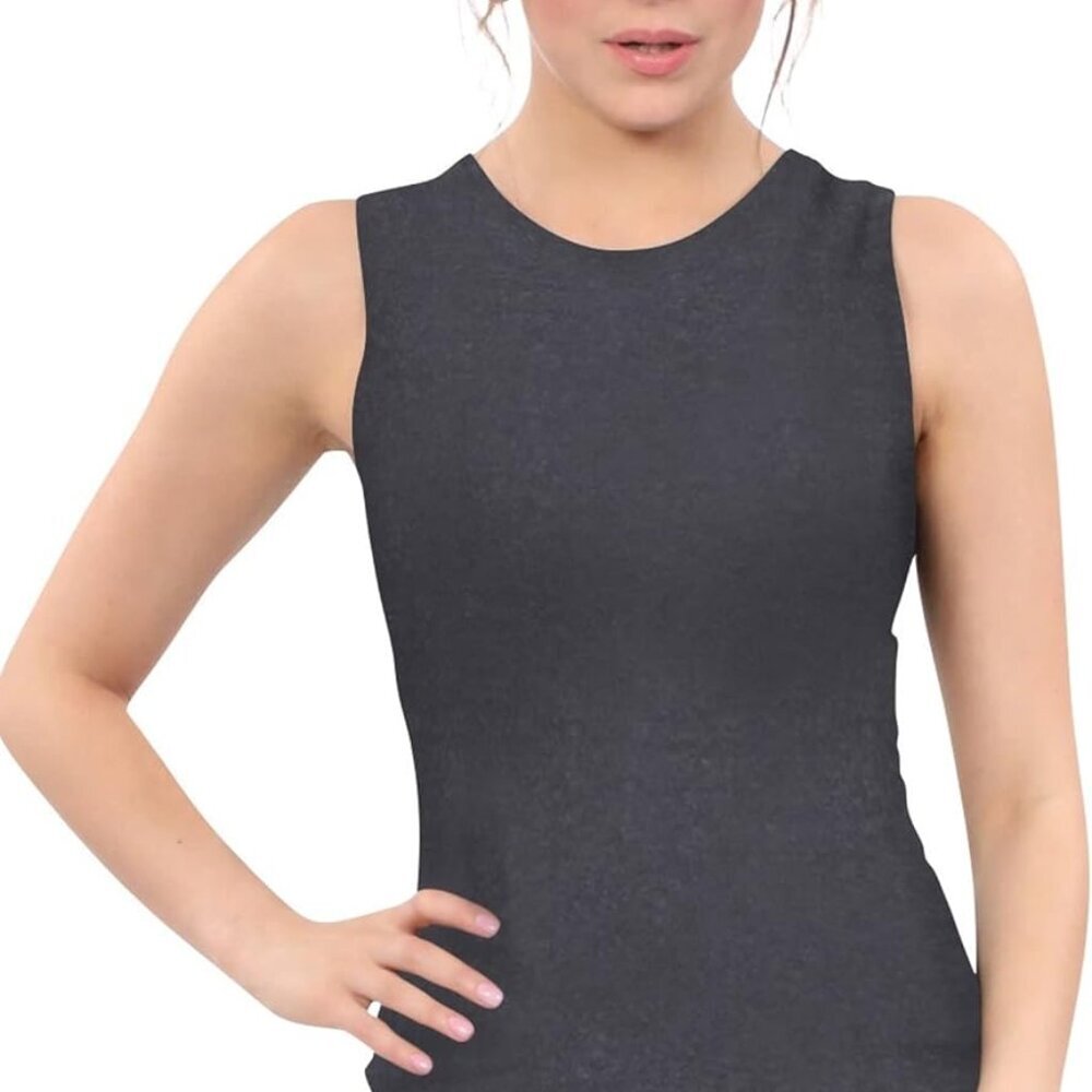 Stylish High Neck Sleeveless Tank Top for Women - Easy Care & Long-Lasting, XL